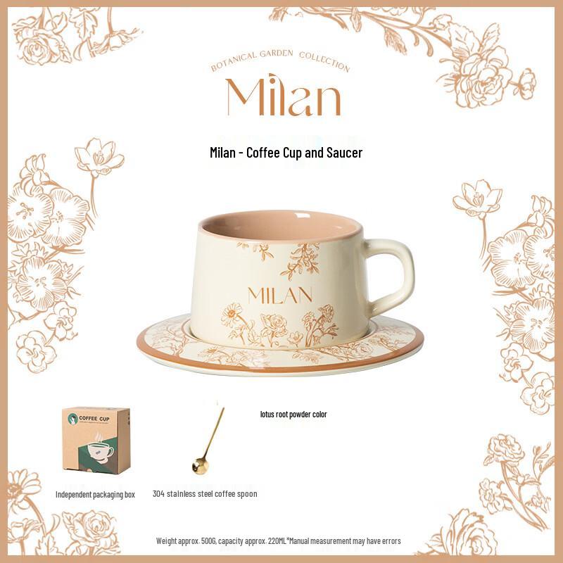 Vintage Floral Ceramic Coffee Cup and Saucer