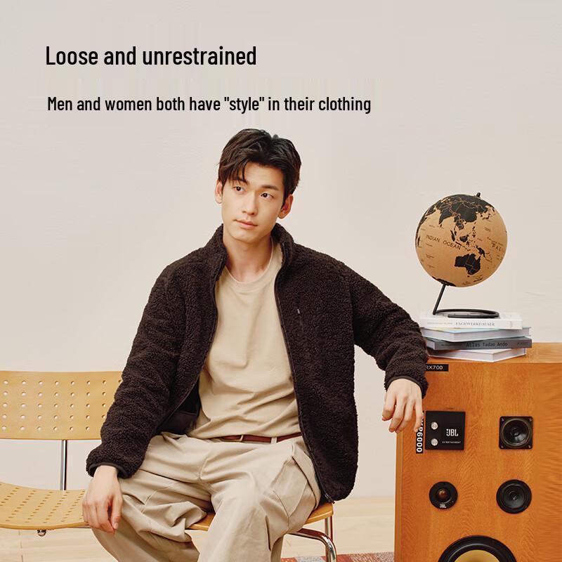 Men's Lamb Wool Lined Loose Jacket