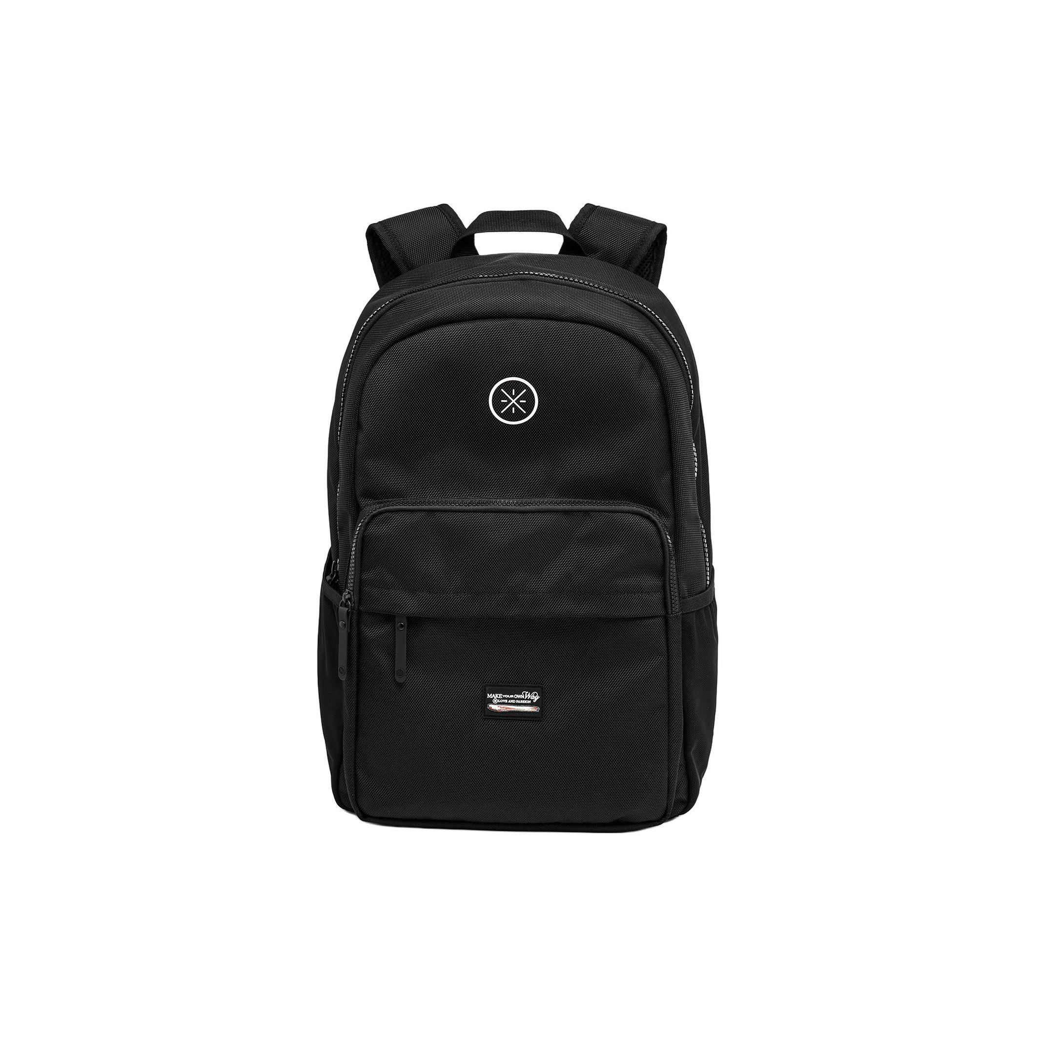 

Li-Ning Solid Color Letter Print Large Capacity Zipper Sports Backpack Unisex Backpack Black ABSU043-1 Black