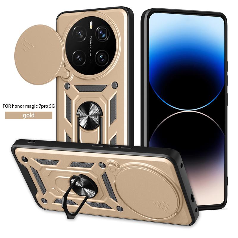 

Для Honor Magic7 Pro Чехол Слайд Камера Броня Противоударный Чехол для Телефона для Honor Magic 7 Pro 7Pro 5G Магнитное Кольцо-Подставка Fundas For Honor Magic7 Pro