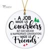 Acrylic Round Pendant Decorations 2D Christmas Hanging Ornaments, Santa Snowflake Reindeer Festive Party Supplies for Tree Decorations, Reusable