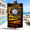 Asciugamano da Spiaggia Logo Pittsburgh Steelers, Asciugatura Rapida, Facile da Curare, Adatto Sia per il Fitness che per le Vacanze al Mare, Essenziale Sportivo