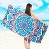 Boho Geometrischer Blumendruck Strandtuch Ethnisches Blumenmuster Schnelltrocknend Sandfrei Leichtes Handtuch für Strand Pool Reisen