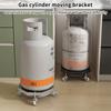 Portable Stainless Steel Gas Cylinder Storage Rack With Casters Kitchen Tray Support Rack