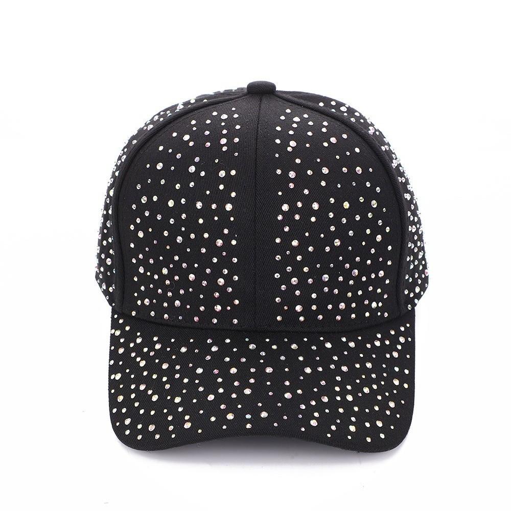 Starry Sky Rhinestone Decorated Sun Protection Hat Adjustable Duck Tongue Hat Baseball Cap Unisex