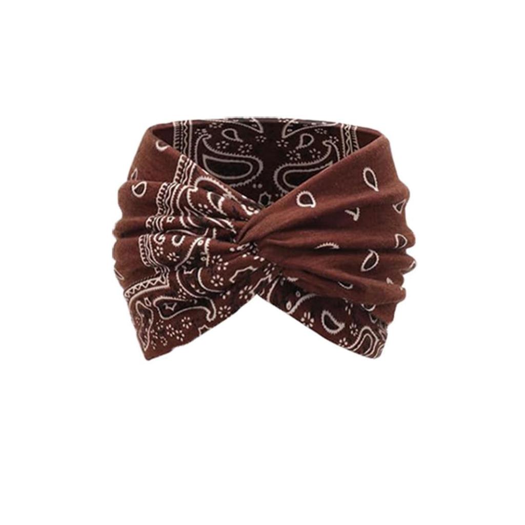 Böhmisches Damen-Yoga-Stirnband – Breit, elastisch, schweißabsorbierend für Laufen & Workouts