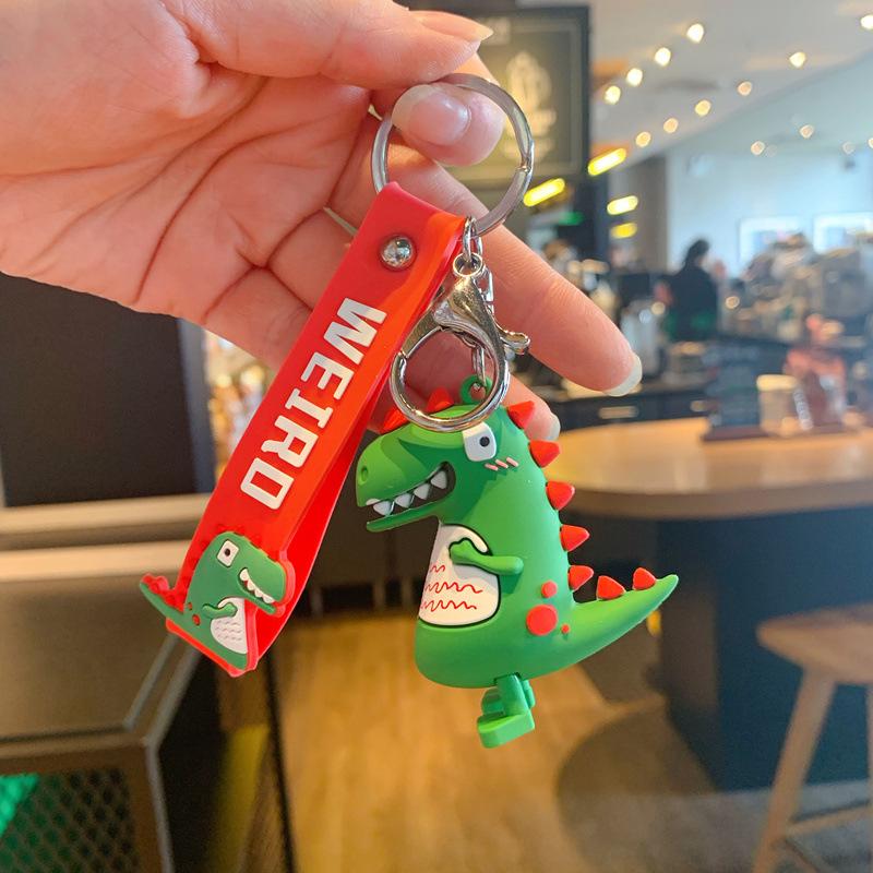 

Creative Cute Simple Cartoon Little Dinosaur Keychain Women S Car Bag Pendant Key Chain Stall Products
