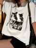 Women T-Shirt Vintage Cat Cute Printing Short Sleeve Tees Summer Street Fashion Tops Casual O-Neck Female Clothes Women Clothes