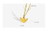 Gold-Plated Geometric Wing Pendant Necklace: Japanese-Korean Design with Titanium Steel Clavicle Chain