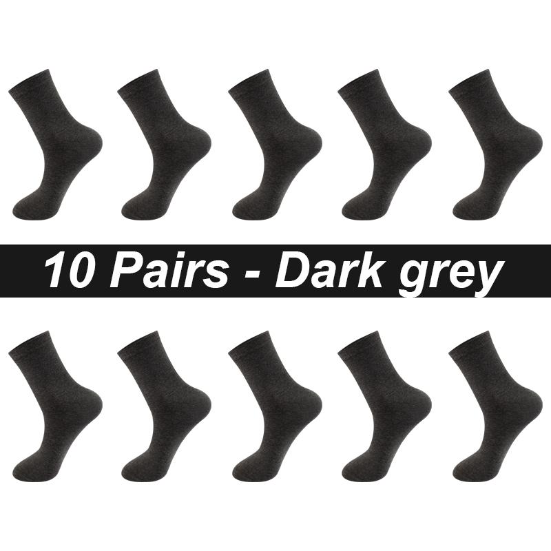 Lot de 10 paires de chaussettes pour homme en coton peigné, noires, décontractées, respirantes, de haute qualité, grandes tailles (38-48)