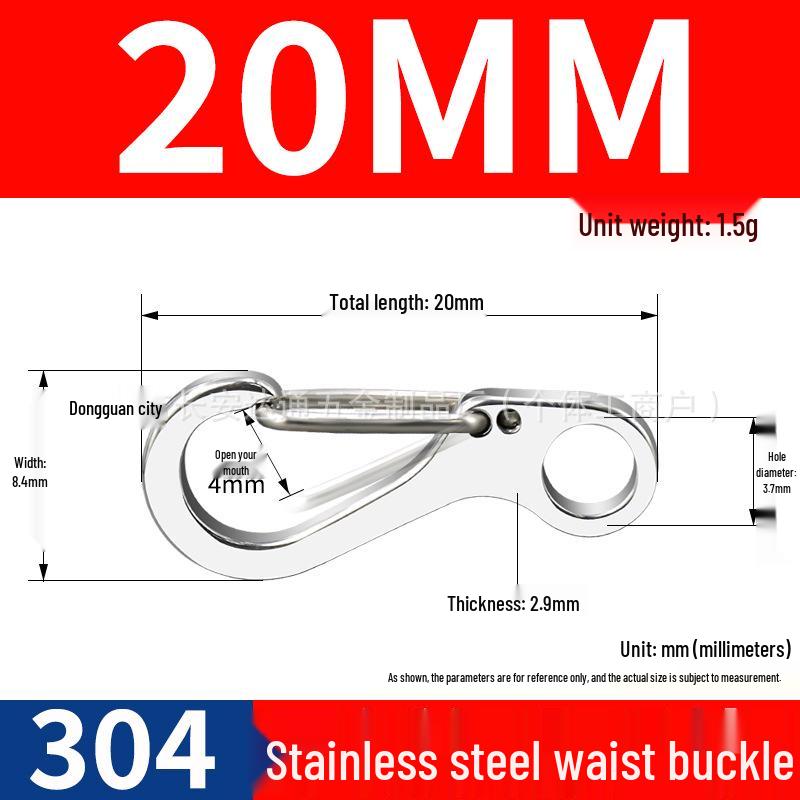 

304 Stainless Steel Pet Leash Snap Hook Keyring and Safety Rope Clip