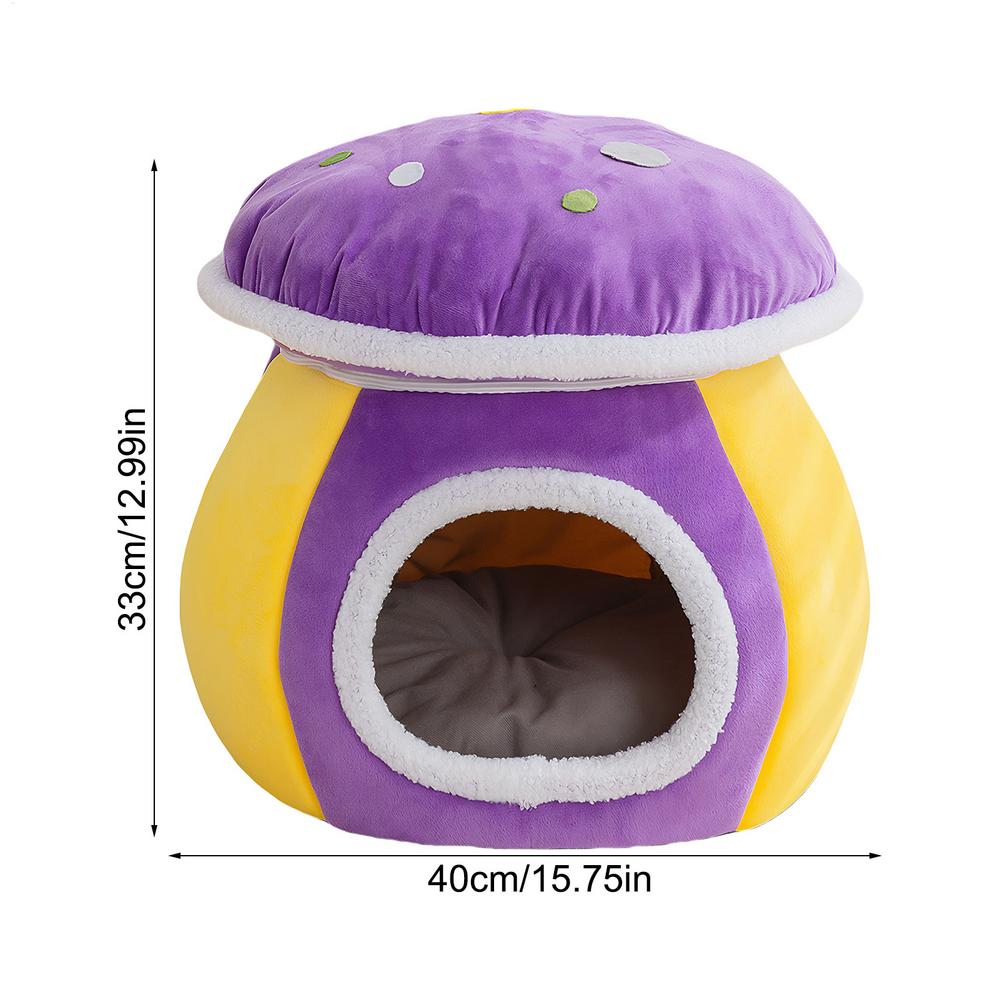 Covered Cat Bed Semi-Enclosed Warm Sleeping Kennel Indoor Cat House For Puppy Animal Indoor Living Room Bedroom Balcony
