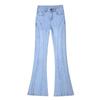 2022 Autumn Fashion Casual Retro Trousers High Street Jeans Flare Wide Leg Harajuku Women Elastic High Waist Skinny Denim Pants