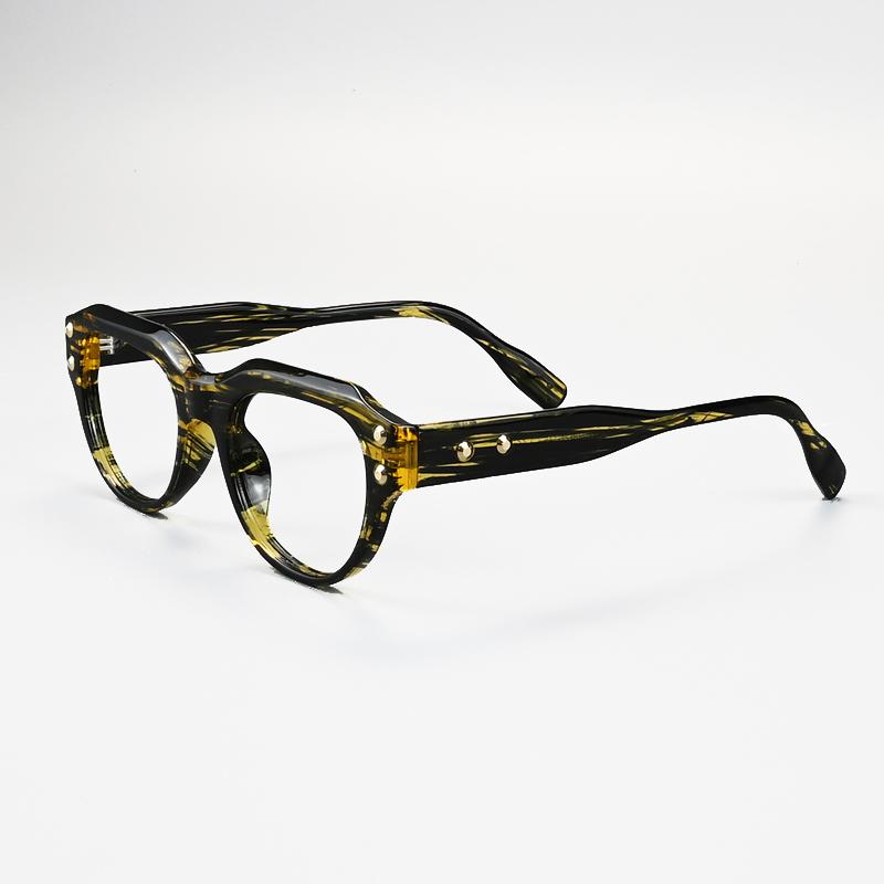 Brand Design Rice Nail Stripes Frame Men Myopia Glasses Prescription Nearsight Anti Blue Ray Women Short Light Optical Eyewear