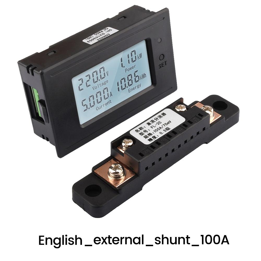 DC 6-200V 20A 50A 100A LED Digital Voltmeter Ammeter Wattmeter Voltage Current Power Supply Energy Meter Detector Tester Monitor