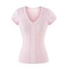 Twisted hollow short-sleeved T-shirt women's summer new American Spice Girl solid color V-neck slim-fitting knitted bottoming top