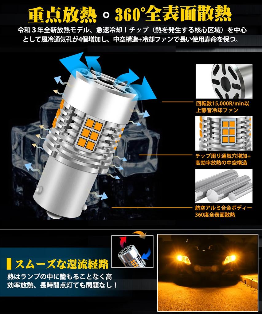 SINMAIT S25 LED Turn Signals with Different Pin Angles, High Fla Prevention, Built-in Resistor,