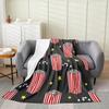 Popcorn Pattern Series Printed Blanket for Sofa Bed Travel Camping Living Room Office Conditioning Blanket for All Seasons Gifts