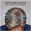 Men’s Grey Short Fluffy Side-Part Synthetic Wig, Adjustable Breathable Cap, Natural Look for Daily & Casual Occasions