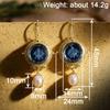 Xiaomi Huitan Blue Stone Gold Color Drop Earrings for Women Bohemian Style Elegant Imitation Pearl Trendy Party Daily Versatile Jewelry