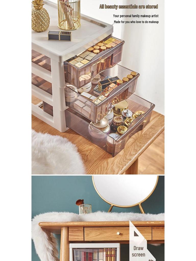 Desktop Multi-Layer Storage Cabinet with Free Shipping: Cosmetic Drawer & Office File Organizer