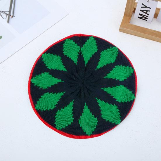 Kvinner Halloween lue Fargerik Strikket Elastisk Anti-skli Vindtett Tykk Witch Cosplay Fake Black Braids Party Carnival Beret