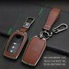 For Toyota Sienna Venza Yaris Corolla Cross Metal Leather Car Key Fob Cover Case