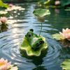Home Ornaments Desktop Decoration Lotus Leaf Frog Rotating Toys Laying Frog Statue  Tea Table