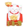 Lucky Cat Ornament Waving Arm Attract Wealth Lucky Fortune Cat for Desktop Car Office Shop White