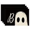 4pcs Halloween  Placemats Square Placemats Potholder Decoration