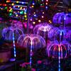 Solar Jellyfish Garden Lights Outdoor Waterproof 7 Color Changing Fiber Optic Solar Landscape Pathway Stake Lamps for Yard Lawn Wedding Holiday Decor