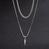 2Pcs/Set Hip Hop Rivet Pendant Thin Snake Chain Necklace For Men Punk Silver/Gold Color Cuban Link Chain Party Jewelry