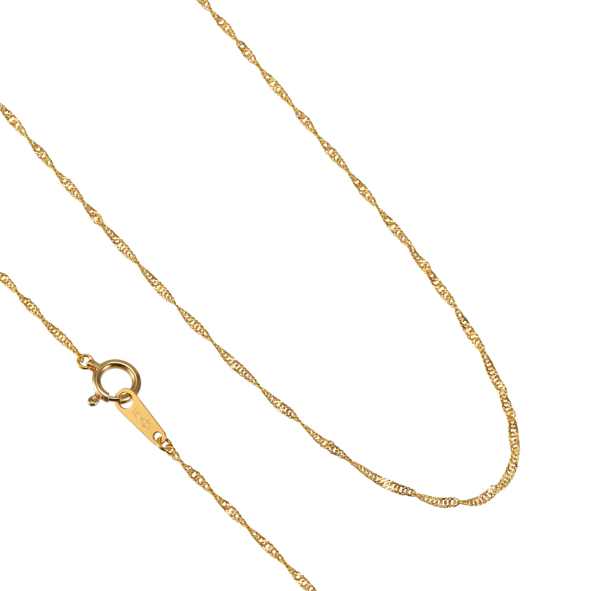 

K24 Pure Gold Screw Chain Necklace 40cm Width Mint Certification Mark [Speranza] 1.2mm Women s золотий