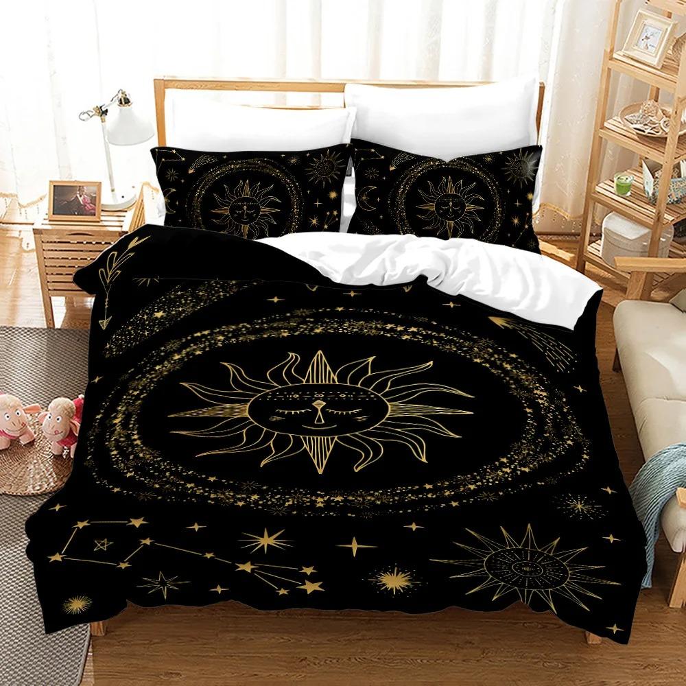 Comforter Mandala Sun And Moon Decor Set King Queen Sizeboho Exotic Style Polyester Bedding Set For Adults