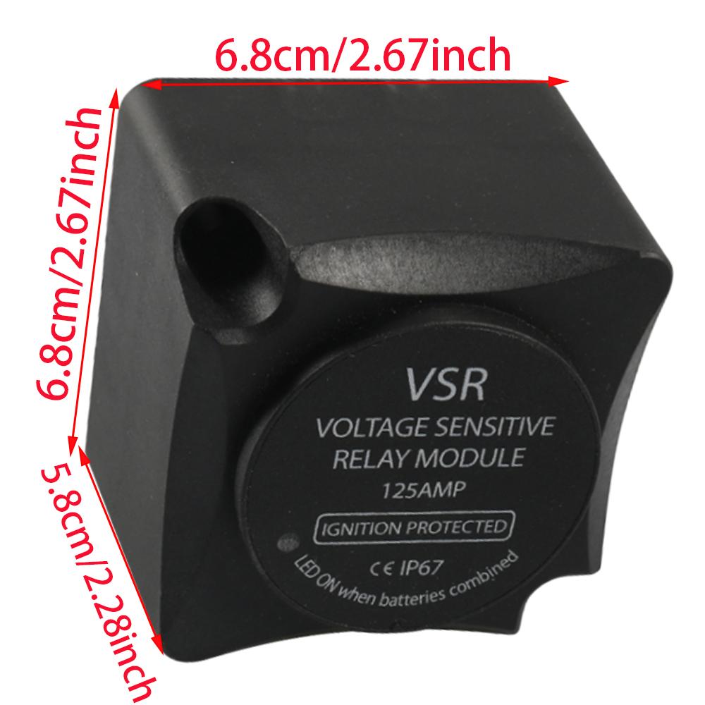 12V 125A Spannungsabhängiges Relais VSR Batterieisolator Automatisches Laderelais Wasserdicht für UTV Wohnmobil Camper Autobatterierelais