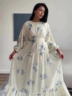 Rochie Elegantă cu Imprimeu Zână cu Mâneci Lungi 2025 - Stil European și American