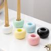 2PCS Toothbrush Holder Ceramic with Hollow Design Stand Multi-Purpose Makeup Brush Holder for Bathroom Countertop