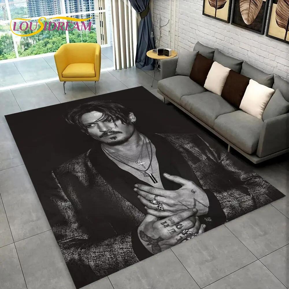3D Printing Johnny Depp Series Area Rug,Carpet Rug for Home Living Room Bedroom Sofa Doormat Kitchen Decor,Non-slip Floor Mat HD