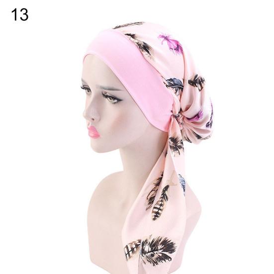Stylowa chustka na głowę Składana chusta na głowę z imitacji jedwabiu