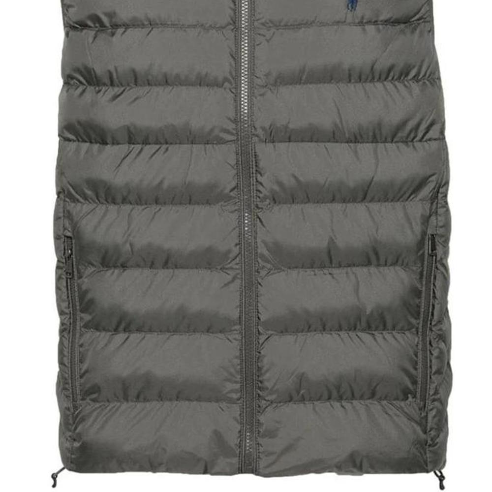 Polo Ralph Lauren Stand Collar Loose Zip Long Sleeve Vest Men vest Charcoal-Gray 710949956-001