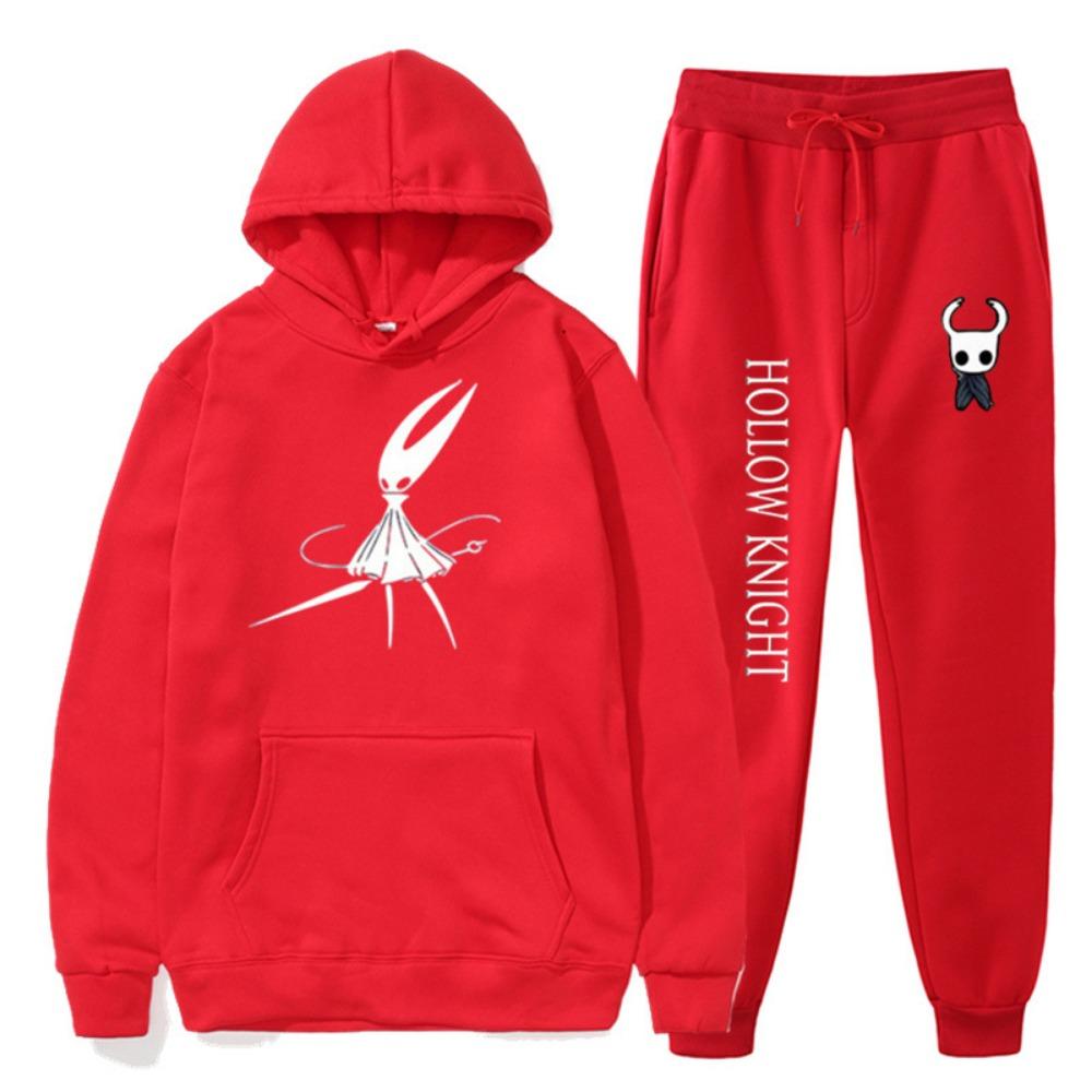 Men's Hoodie Anime Print Hollow Knight Hoodie Set Leg Binding Pants Two-piece Set