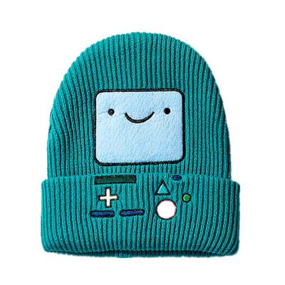 BMO Lake Blue Wool Pletená čepice Unisex Women Beanie Skullies Čepice Finn Jake Beanies Roztomilý usměvavý obličej Zimní Teplá čepice