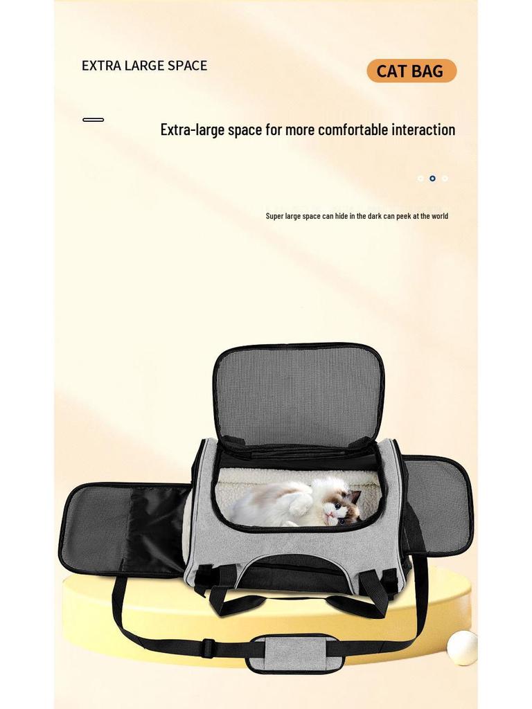 Skládací prodyšná přepravka pro domácí mazlíčky: Velkokapacitní, přenosná taška pro malé kočky - Ideální pro venkovní a cestování autem