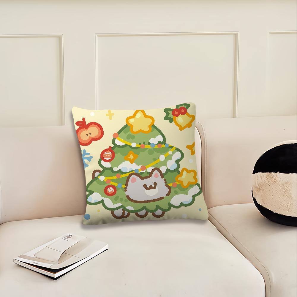 Christmas Cartoon Cat Gift cushion cover Pillow Cover Decoration Room Home Sofa living Office Car Nordic Simplicity