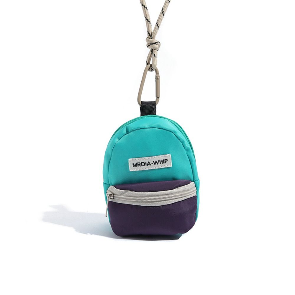 Neck Hanging Coin Purse New Polyester Earphone Storage Bag Mini Wallet Anti-theft Contrasting Color Small Key Bag