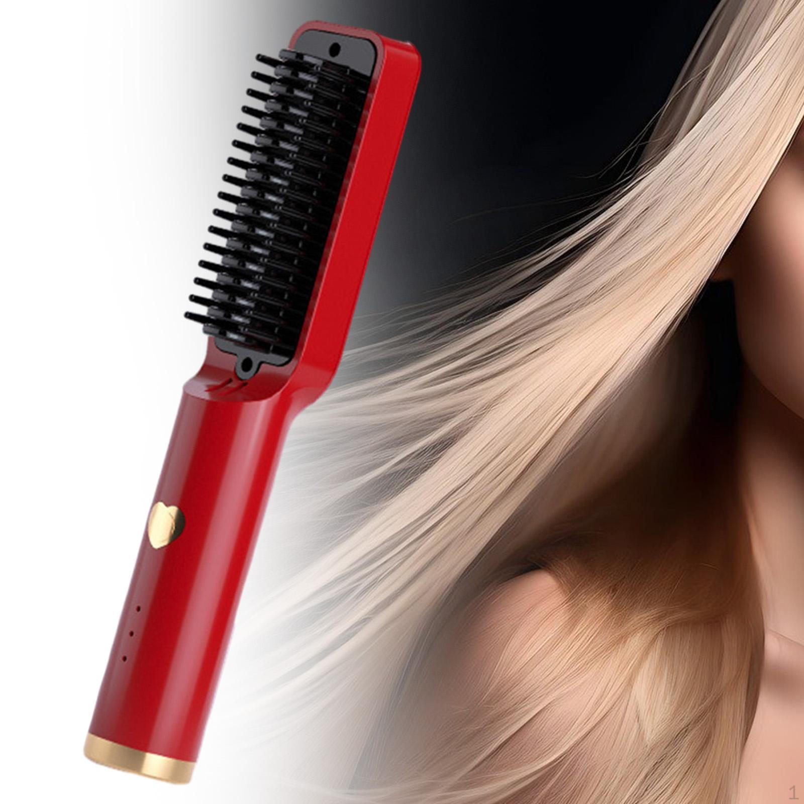 

Беспроводная щетка-выпрямитель для волос, расческа с подогревом от ожогов для дома красный