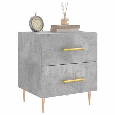Bedside Table Concrete Grey 40x35x47.5 Cm Engineered Wood