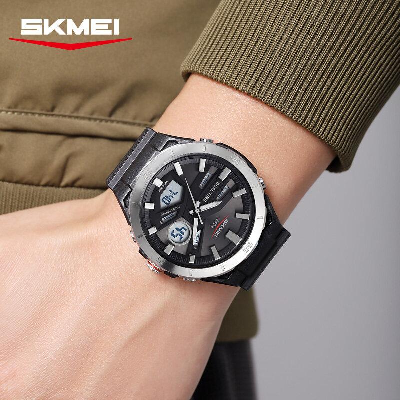 Skmei Large Dial Digital Electronic Watch Fashion Business Quartz Watches For Men 5Bar Waterproof Quartz Wristwatch 2402