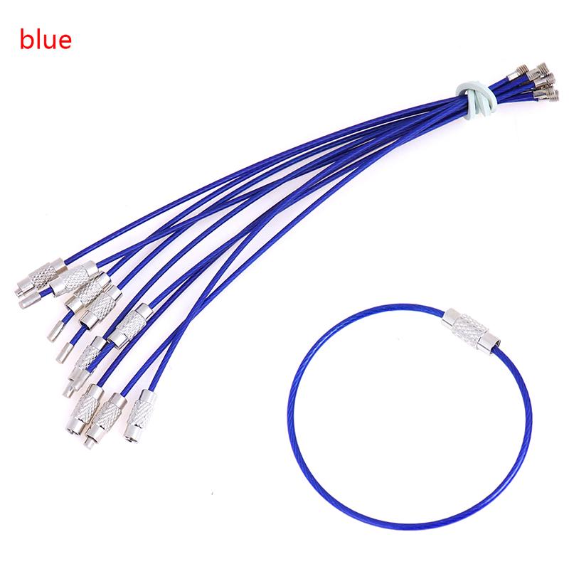 

10 шт. 1,5*150 мм нержавеющая сталь круглая петля держатель брелок веревка наружные инструменты синий