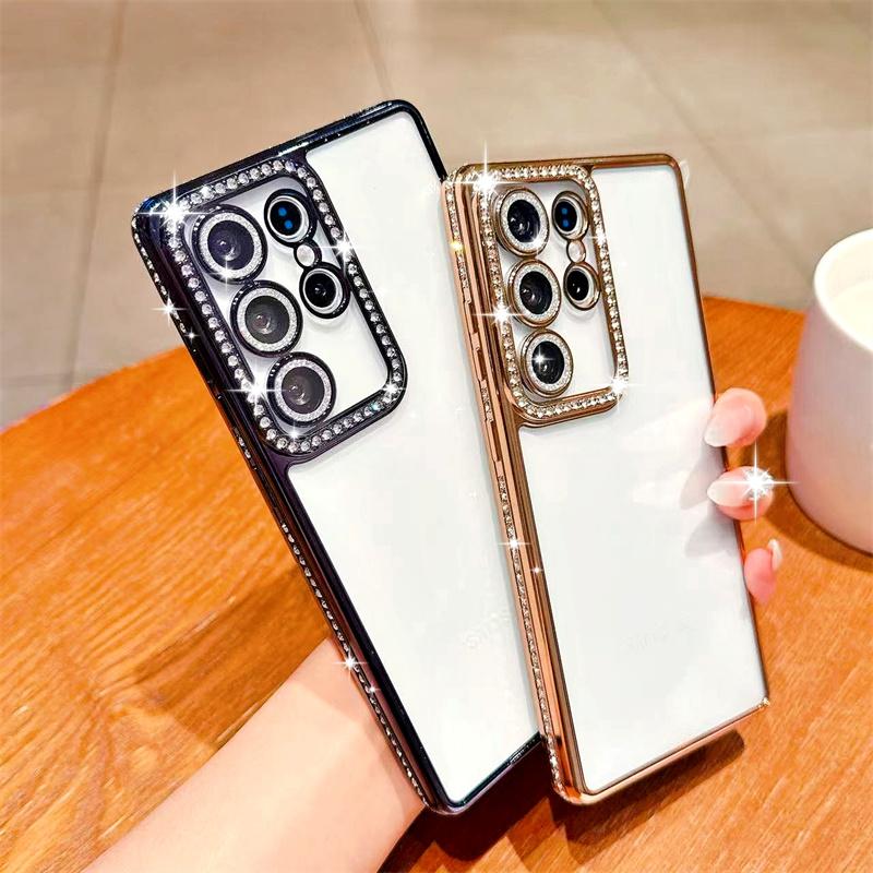 Glitter Diamant Etui for Samsung Galaxy S25 Edge S23 Ultra S24 FE A56 A36 A26 A16 A55 A35 A25 A15 A54 A34 A14 Deksel iPhone 16 15 Pro Max 14 Plus 13 12